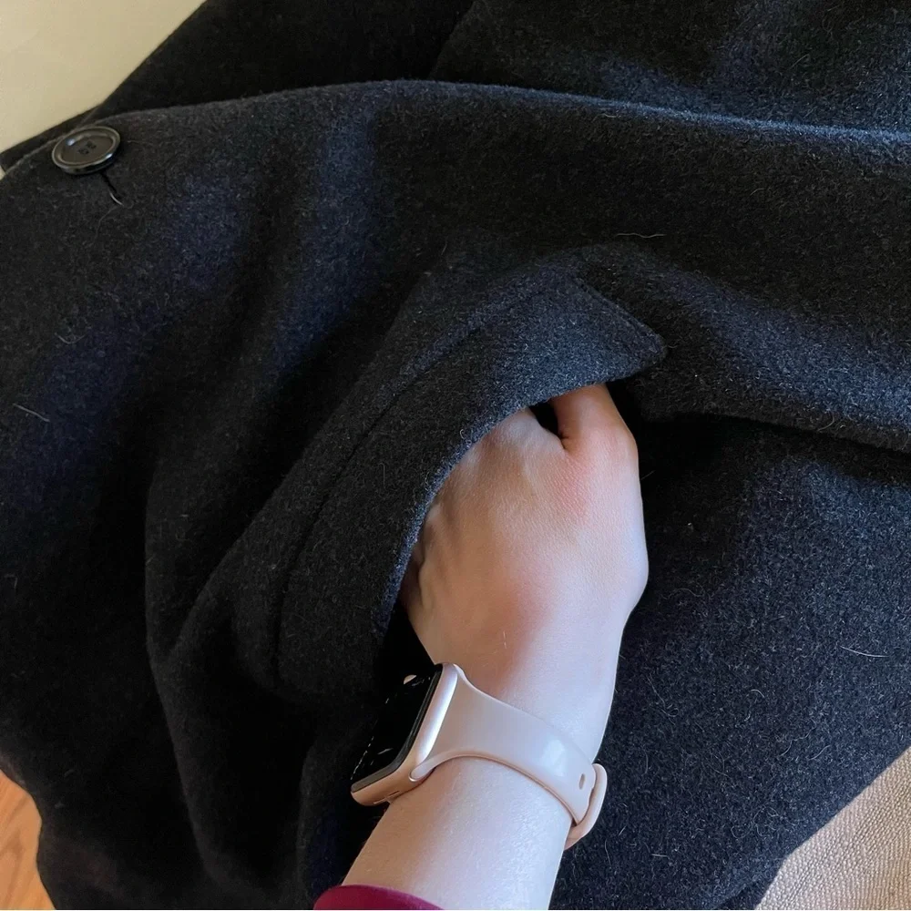 Nautica Wool Blend Dark Charcoal Topcoat